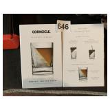 2 NEW IN BOX CORKCICLE WHISKEY WEDGE GLASSES