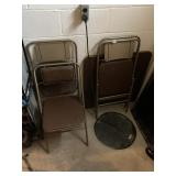 CARD TABLE AND 4 MATCHING CHAIRS