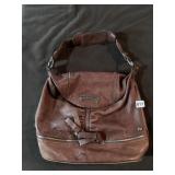 VERY SUPPLE LEATHER B MAKOWSKY SHOULD BAG, STAIN