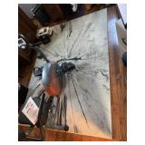 INK SPOT DESIGN RUG 88" X 61" - BLACK/WHITE AND