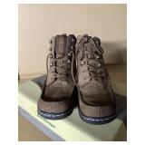 NEW BARE TRAPS BROWN LEATHER LACE UP SHORT BOOTS,