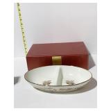 DIVIDED BOXWOOD AND PINE SERVING DISH NIB