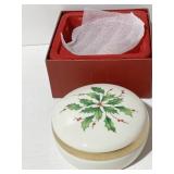 LENOX HOLIDAY COVERED ROUND BOX