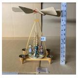 12" WOODEN CANDLE PINWHEEL, MINOR BREAKAGE AT TOP