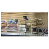 CABELA KNIFE AND KEY CHAIN, BAKE OFF MAGAZINE, ETC