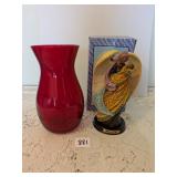 MEERCHI ANGEL MOTHER CHILD FIGURINE BOXED RED