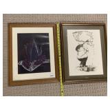 GOLFER PRINT "DIVOT" AND TEAPOT PRINT BY LYDIA B