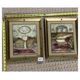 TWO FRAMED BATHROOM PRINTS