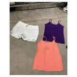 EXPRESS SHORTS SZ 6, HANES S STRAP SHIRTS