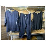 CHICOS SZ 3 NWT PANTS AND TOP SET, NAVY BLUE,