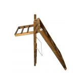VINTAGE WOOD IRONING BOARD, STEP LADDER, & WASH