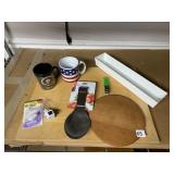 22X16 WOOD CUTTING BOARD, STEELERS THERMOS MUG,