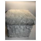 FAUX FUR STORAGE FOOT STOOL