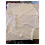 ASCOT SCARVES WHITE SILK POLYESTER FRINGE
