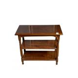 WOOD SIDE TABLE WITH TWO SHELVES 13"W X 26"D X