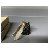 CHECH SMALL BLACK CAT FIGURINE