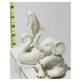 THREE PIECE ANIMAL SET DOLPHIN, SWAN, ELEPHANT