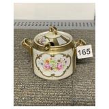 NORITAKE JAPAN COVERED CONDIMENT JAR WITH SPOON