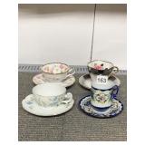 4 TEACUPS WITH SAUCERS
