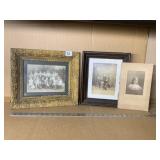 ANTIQUE FAMILY PHOTOS IN FRAMES, CARDED PORTRAIT