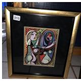 ABSTRACT PAINTING FRAMED, "HOMAGE TO THE