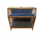 HANDCRAFTED SLANT FRONT GLASS DISPLAY WAS MADE BY