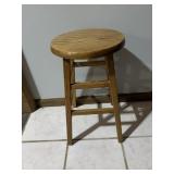 SOLID OAK STOOL 24" H