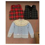 HAND KNIT FAIR ISLE SWEATER, SMALL, 2 SMALL