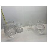 CRYSTAL CANDLE HOLDER ETCHED