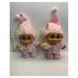 TWO TROLLS W/ PINK HAIR