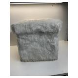 FAUX FUR STORAGE FOOT STOOL