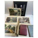 CURRIE AND IVES PRINTS MAT WITH WATER DAMAGE THE