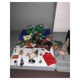 CHRISTMAS ORNAMENTS, BAG, ETC.