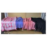 3 WRAP SCARVES AND ONE NARROW PERIWINKLE SCARF