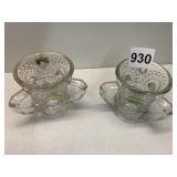 THREE HANDLE CUPS ONE GOLD ONE GREEN