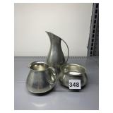 ROYAL HOLLAND PEWTER CREAMER, SUGAR, PITCHER