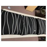 THREE BLACK/WHITE 20" X 20" SOFT ACCENT PILLOWS