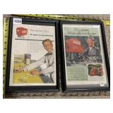 TWO FRAMED COKE ADVERTISEMENT
