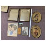 LARGE WOOD PICTURE FRAMES, PASTEL CARICATURE,