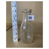 ONE PINT GLASS MILK BOTTLE, "A BOTTLE OF MILK IS