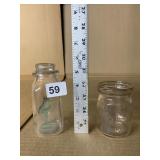 MEADOW GOLD GLASS JAR, HAZEL ATLAS MARK, SB