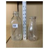 1 QUART GLASS MILK BOTTLE WITH STARS AROUND TOP,