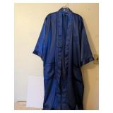 MONSOUR DIOR DARK BLUE SATIN ROBE NO BELT