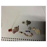 SCARAB BEETLE BRACELET AND AMETHYST PIN