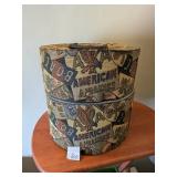 ROUND TAPESTRY TRAVEL TOTE HAT CARRIER AIRLINES