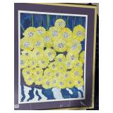 CONTEMPORARY RAISED TEXTURE FLORAL DESIGN ACRYLIC