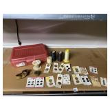 VINTAGE CARDED BUTTONS, LEATHER REPAIR AND HAND