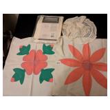MOD FLOWER COTTON PILLOW COVERS APPLIQUE HERITAGE