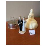 VERA WANG SILVER TONE TRINKET BOX BOW TOP RED