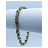 10K GOLD AND SM. DIAMOND BRACELET 10"